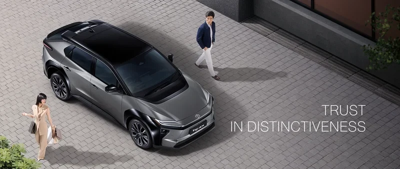 ภาพรถ Toyota bZ4X ของแท้จากสื่อทางการของผู้ผลิต ใช้ประกอบการเลือกรุ่น